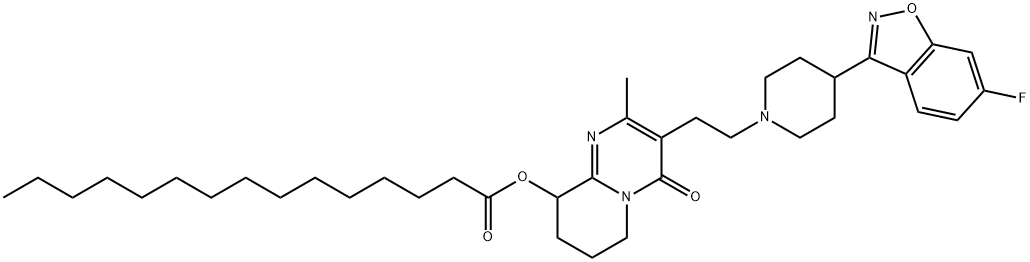 Pentadecanoic Acid 3-​[2-​[4-​(6-​Fluoro-​1,​2-​benzisoxazol-​3-​yl)​-​1-​piperidinyl]​ethyl]​-​6,​7,​8,​9-​tetrahydro-​2-​methyl-​4-​oxo-​4H-​pyrido[1,​2-​a]​pyrimidin-​9-​yl Ester